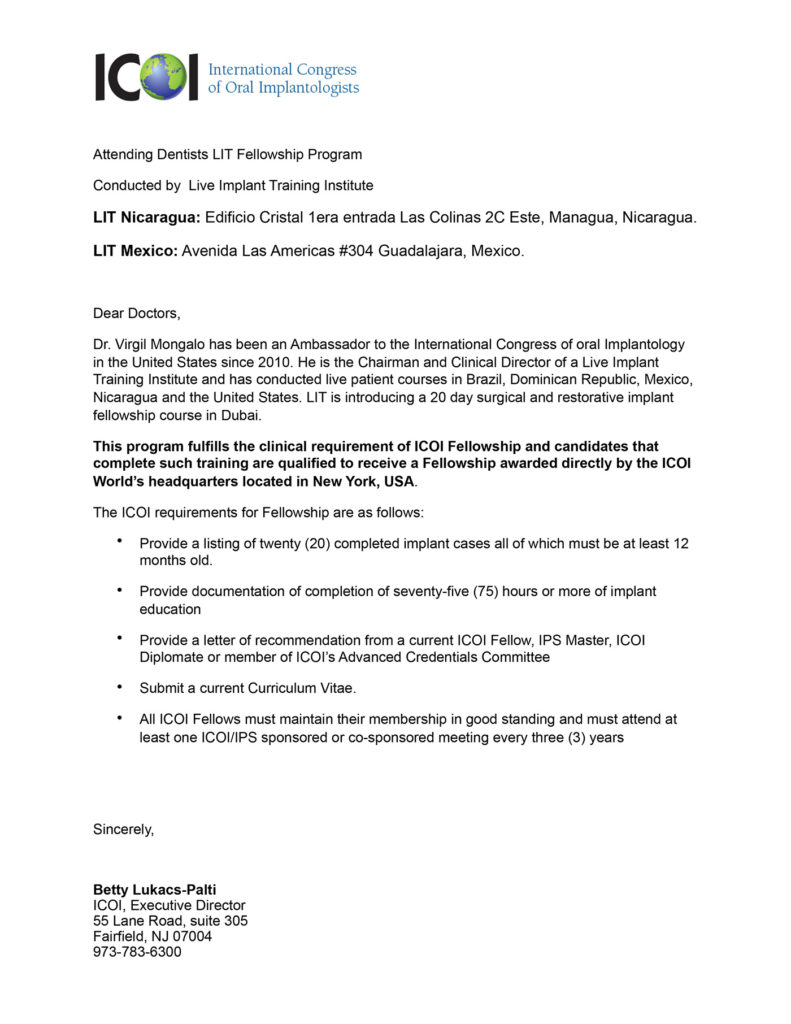 Dental Fellowships Live Implant Training ™ Work on Patients Dental